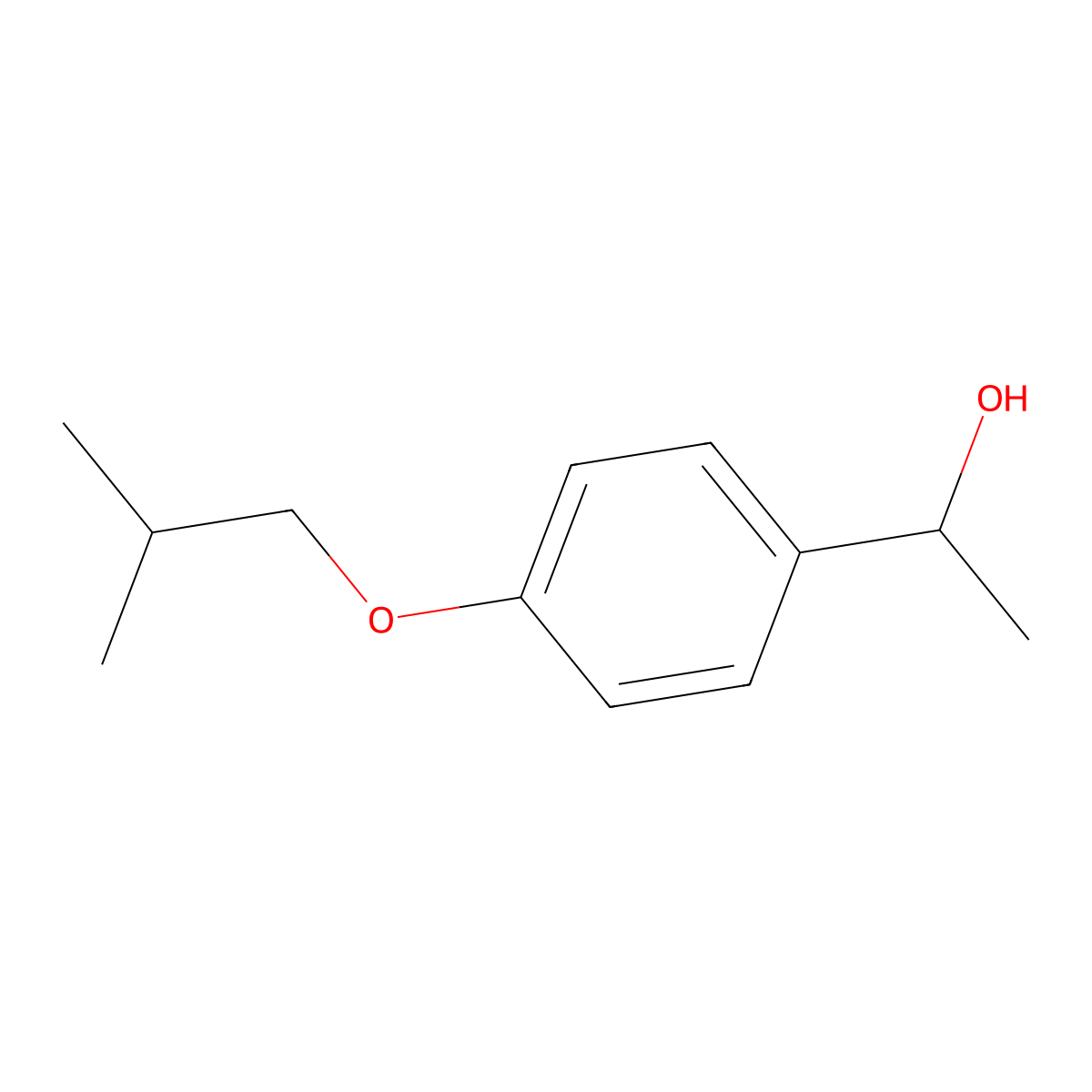 (1S)-1-[4-(2-methylpropoxy)phenyl]ethan-1-ol molecular structure, CAS 1212415-10-5