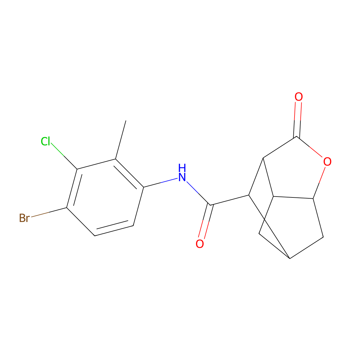 N-(4-bromo-3-chloro-2-methylphenyl)-2-oxohexahydro-2H-3,5-methanocyclopenta[b]furan-7-carboxamide molecular structure, CAS 1212416-64-2