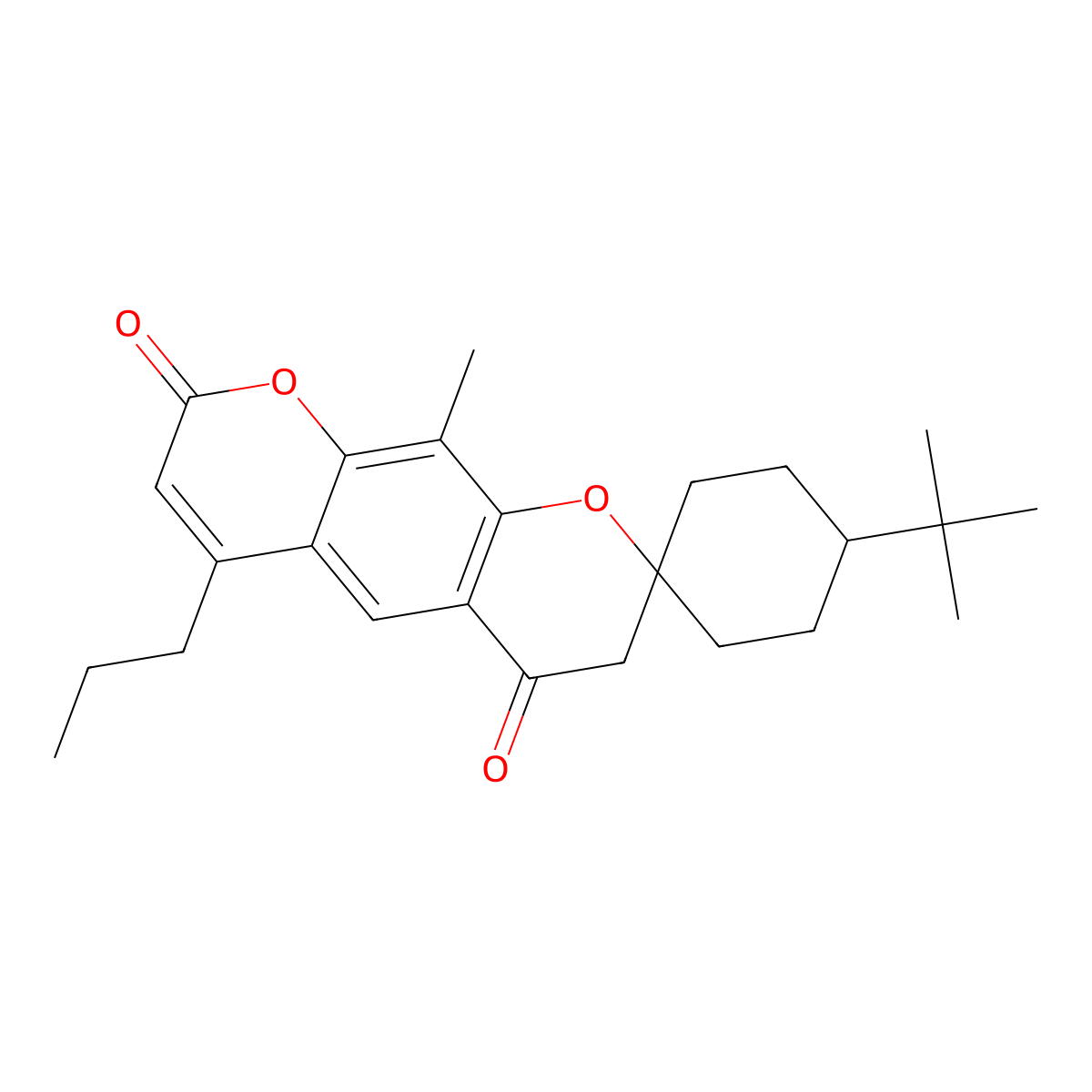 4-tert-butyl-10'-methyl-6'-propyl-8'H-spiro[cyclohexane-1,2'-pyrano[3,2-g]chromene]-4',8'(3'H)-dione molecular structure, CAS 1212416-91-5