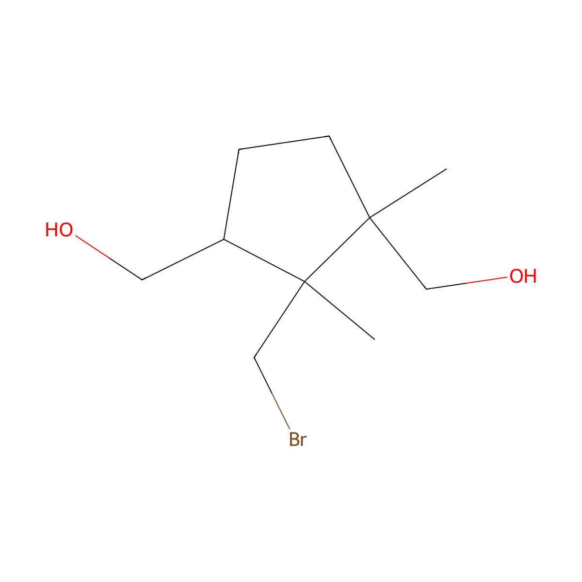 [2-(Bromomethyl)-3-(hydroxymethyl)-2,3-dimethylcyclopentyl]methanol molecular structure, CAS 1212417-09-8