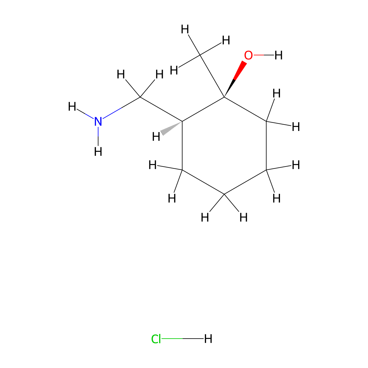 cis-2-Aminomethyl-1-methyl-cyclohexanol hydrochloride molecular structure, CAS 1212419-83-4
