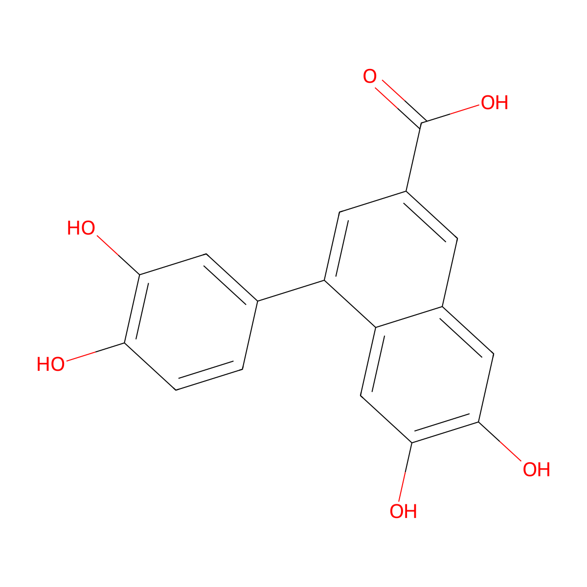 3-Carboxy-6,7-dihydroxy-1-(3',4'-dihydroxyphenyl)-naphthalene molecular structure, CAS 121242-02-2