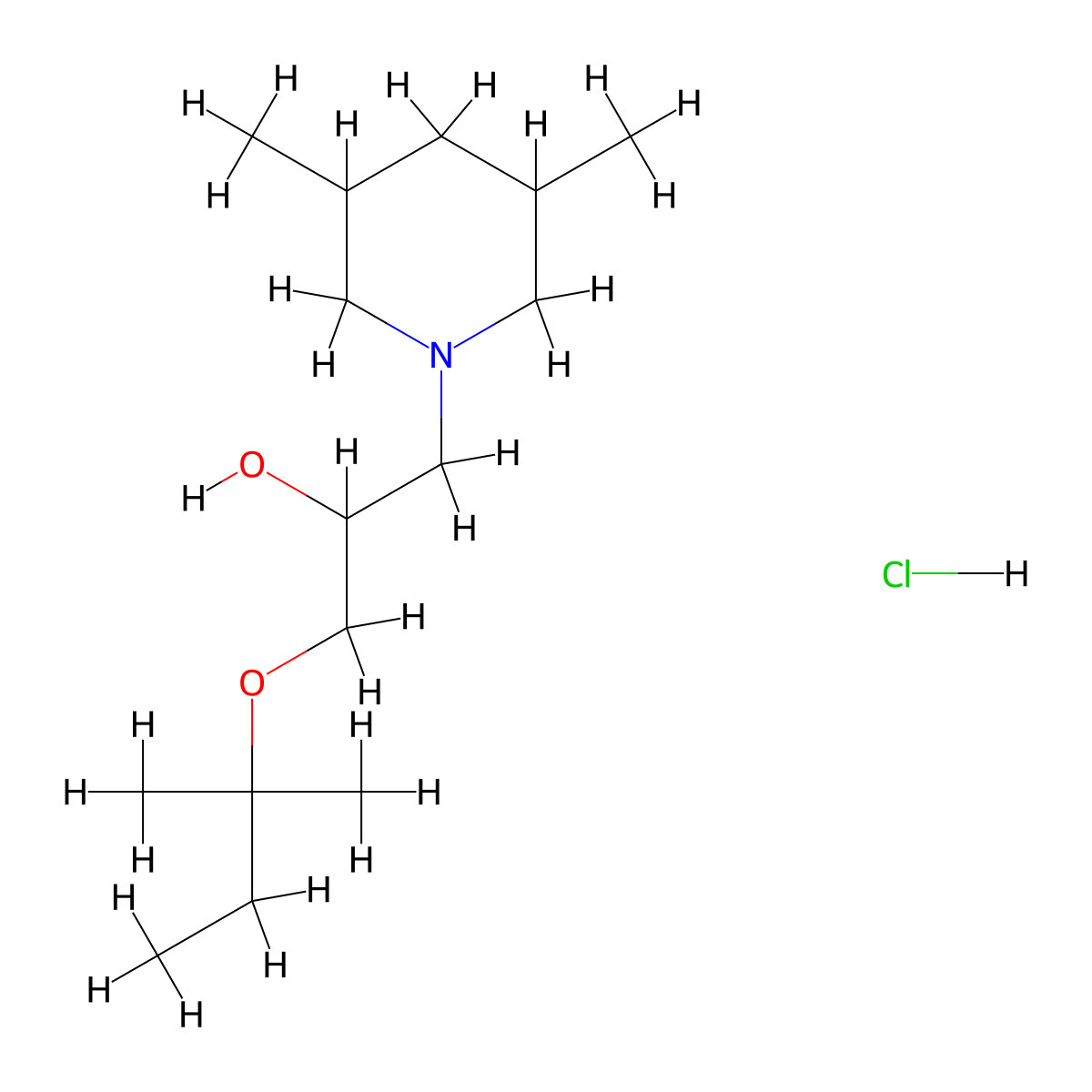 1-(3,5-Dimethylpiperidin-1-yl)-3-(tert-pentyloxy)propan-2-ol hydrochloride molecular structure, CAS 1212422-74-6