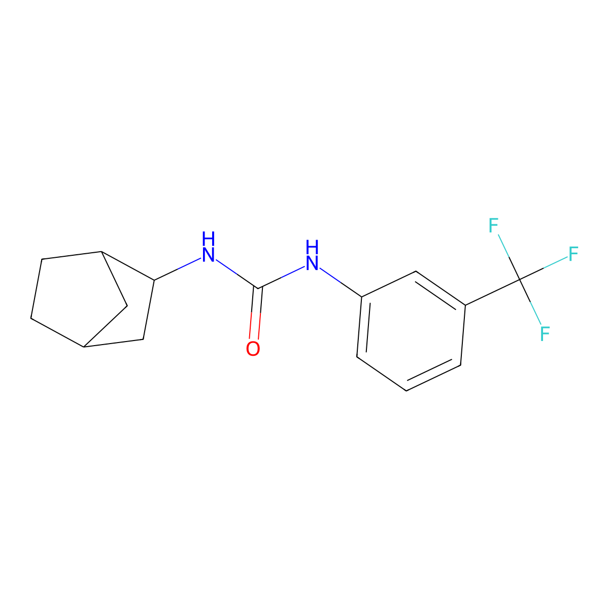 3-(Bicyclo(2.2.1)heptan-2-yl)-1-(3-(trifluoromethyl)phenyl)urea molecular structure, CAS 1212423-28-3