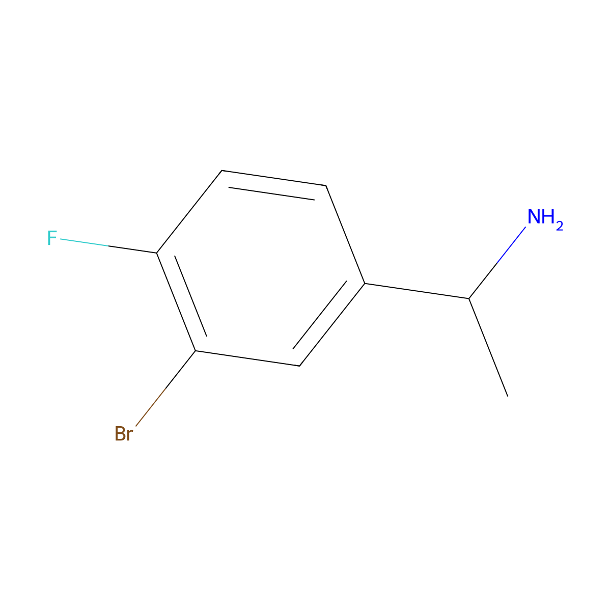 (1R)-1-(3-bromo-4-fluorophenyl)ethan-1-amine molecular structure, CAS 1212423-60-3