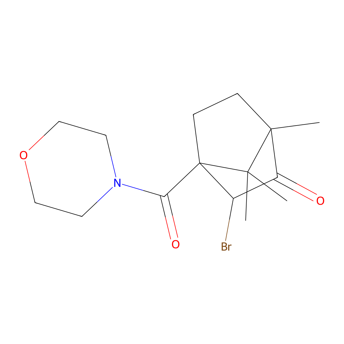 3-Bromo-1,7,7-trimethyl-4-(morpholine-4-carbonyl)bicyclo[2.2.1]heptan-2-one molecular structure, CAS 1212423-96-5
