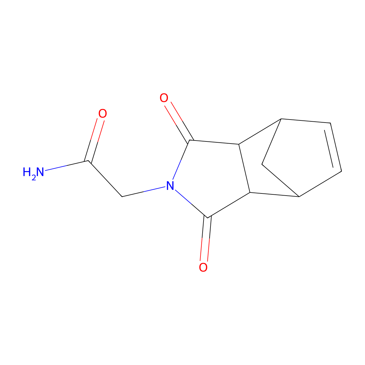 2-(1,3-dioxo-1,3,3a,4,7,7a-hexahydro-2H-4,7-methanoisoindol-2-yl)acetamide molecular structure, CAS 1212426-14-6