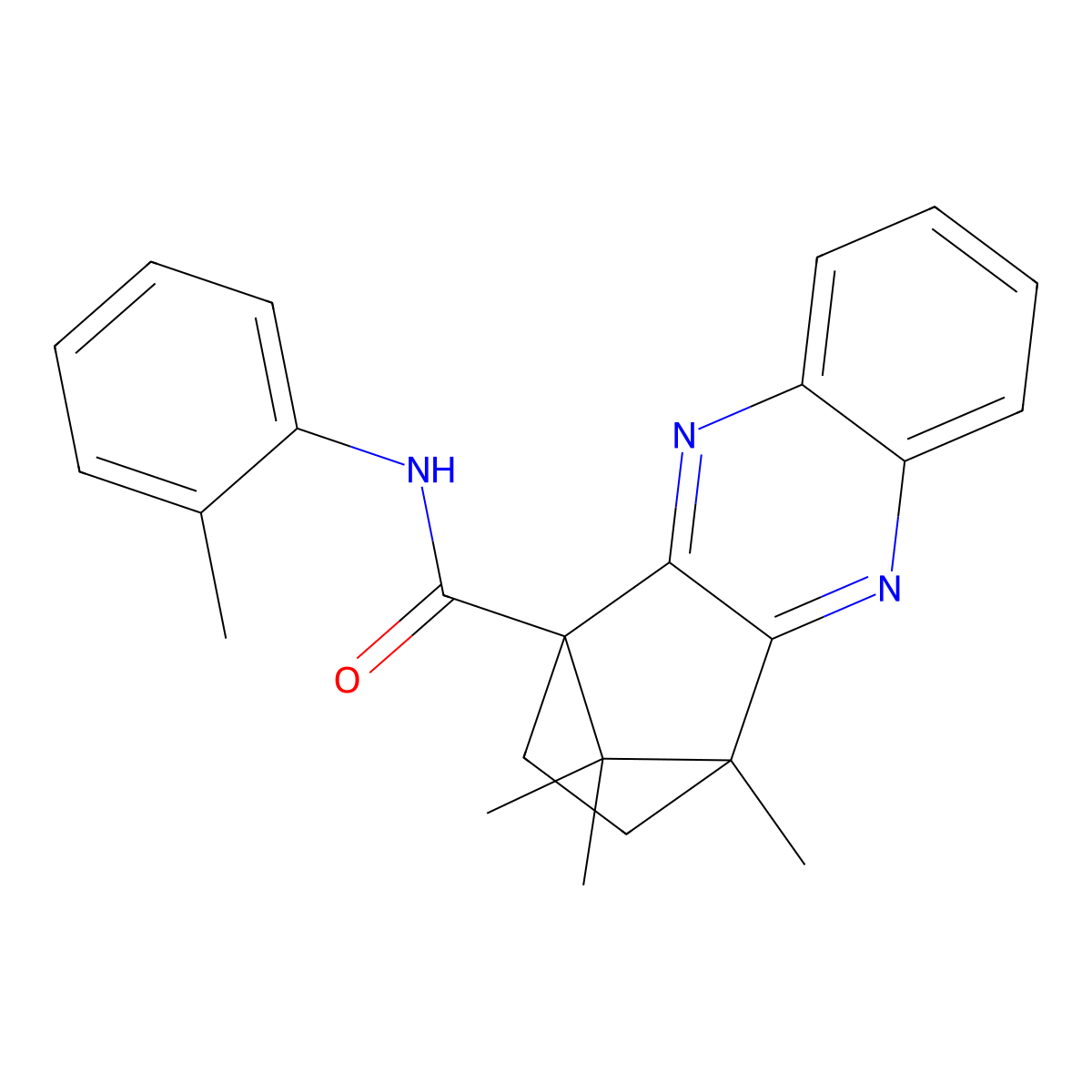 12,15,15-Trimethyl-N-(2-methylphenyl)-3,10-diazatetracyclo[10.2.1.02,11.04,9]pentadeca-2,4,6,8,10-pentaene-1-carboxamide molecular structure, CAS 1212430-39-1