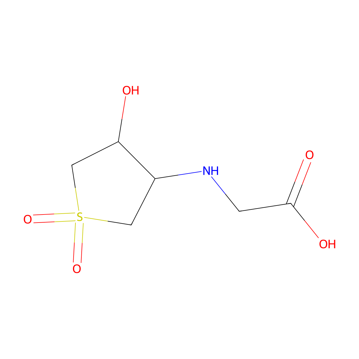 N-(4-hydroxy-1,1-dioxidotetrahydrothiophen-3-yl)glycine molecular structure, CAS 1212430-89-1