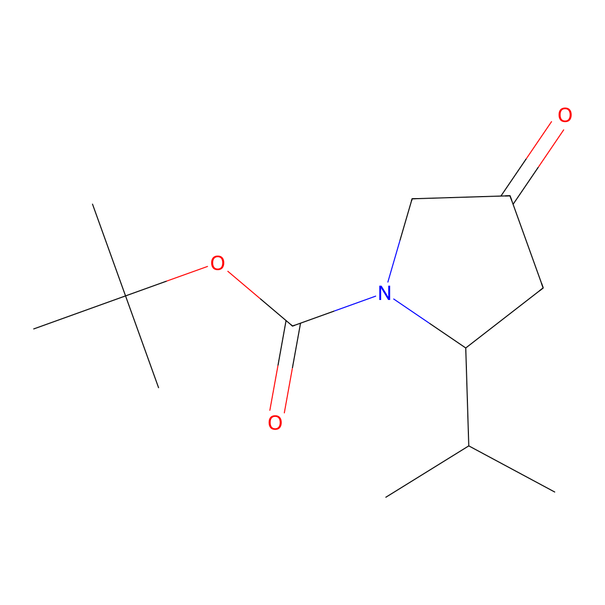 tert-Butyl (2S)-2-isopropyl-4-oxopyrrolidine-1-carboxylate molecular structure, CAS 1212437-79-0