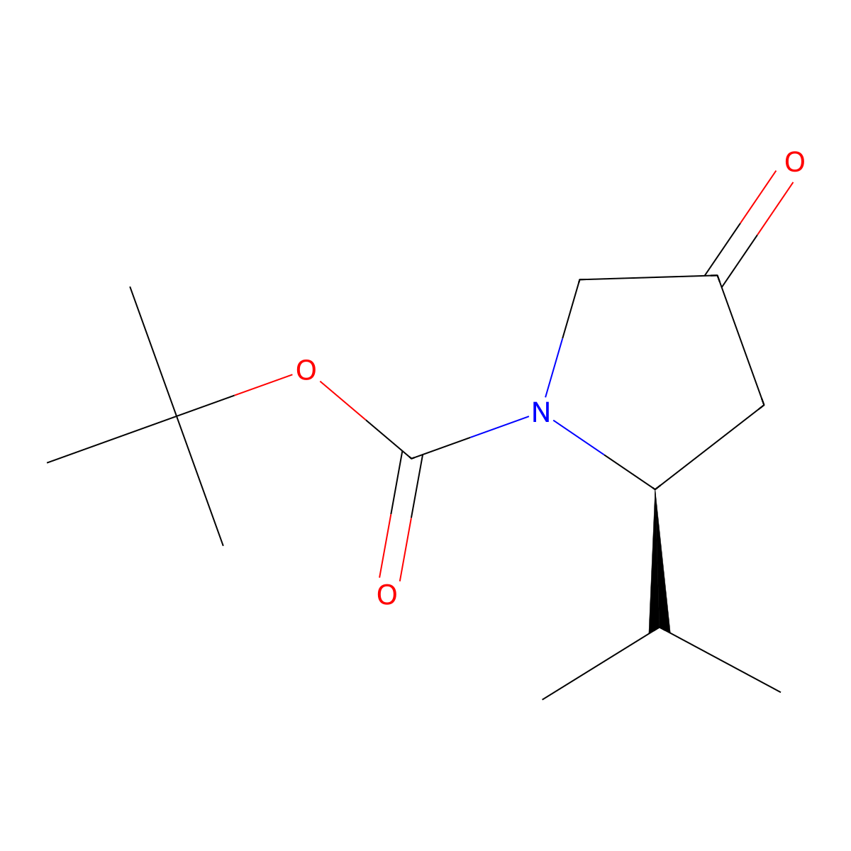 tert-Butyl (2S)-2-isopropyl-4-oxopyrrolidine-1-carboxylate molecular structure, CAS 1212437-79-0