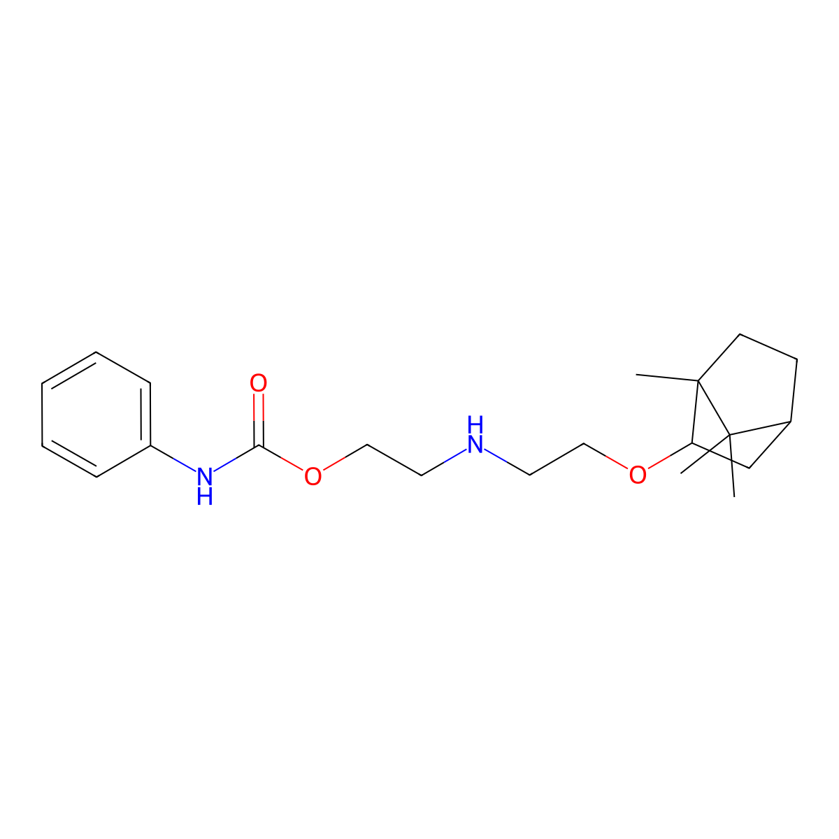 2-({2-[(1,7,7-Trimethylbicyclo[2.2.1]hept-2-yl)oxy]ethyl}amino)ethyl phenylcarbamate molecular structure, CAS 1212447-30-7