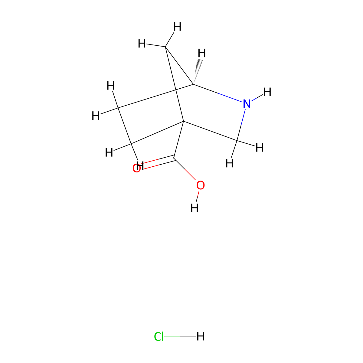 (1S)-2-azabicyclo[2.2.1]heptane-4-carboxylic acid hydrochloride molecular structure, CAS 1212453-90-1