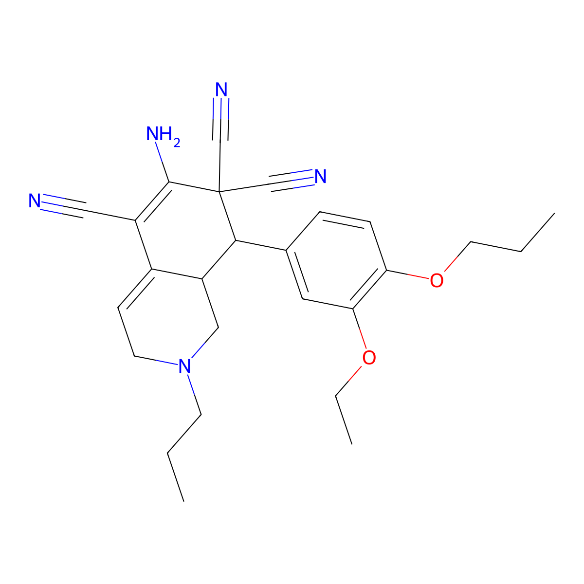 (8S,8aR)-6-amino-8-(3-ethoxy-4-propoxyphenyl)-2-propyl-1,3,8,8a-tetrahydroisoquinoline-5,7,7-tricarbonitrile molecular structure, CAS 1212458-75-7