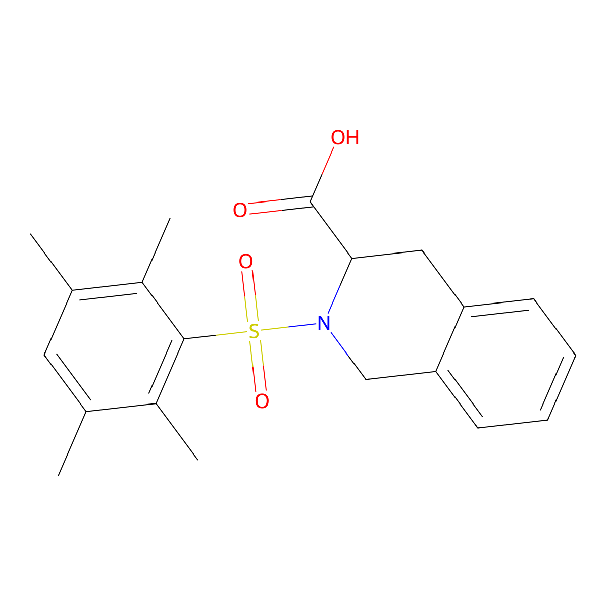 (3S)-2-(2,3,5,6-Tetramethylbenzenesulfonyl)-1,2,3,4-tetrahydroisoquinoline-3-carboxylic acid molecular structure, CAS 1212459-02-3