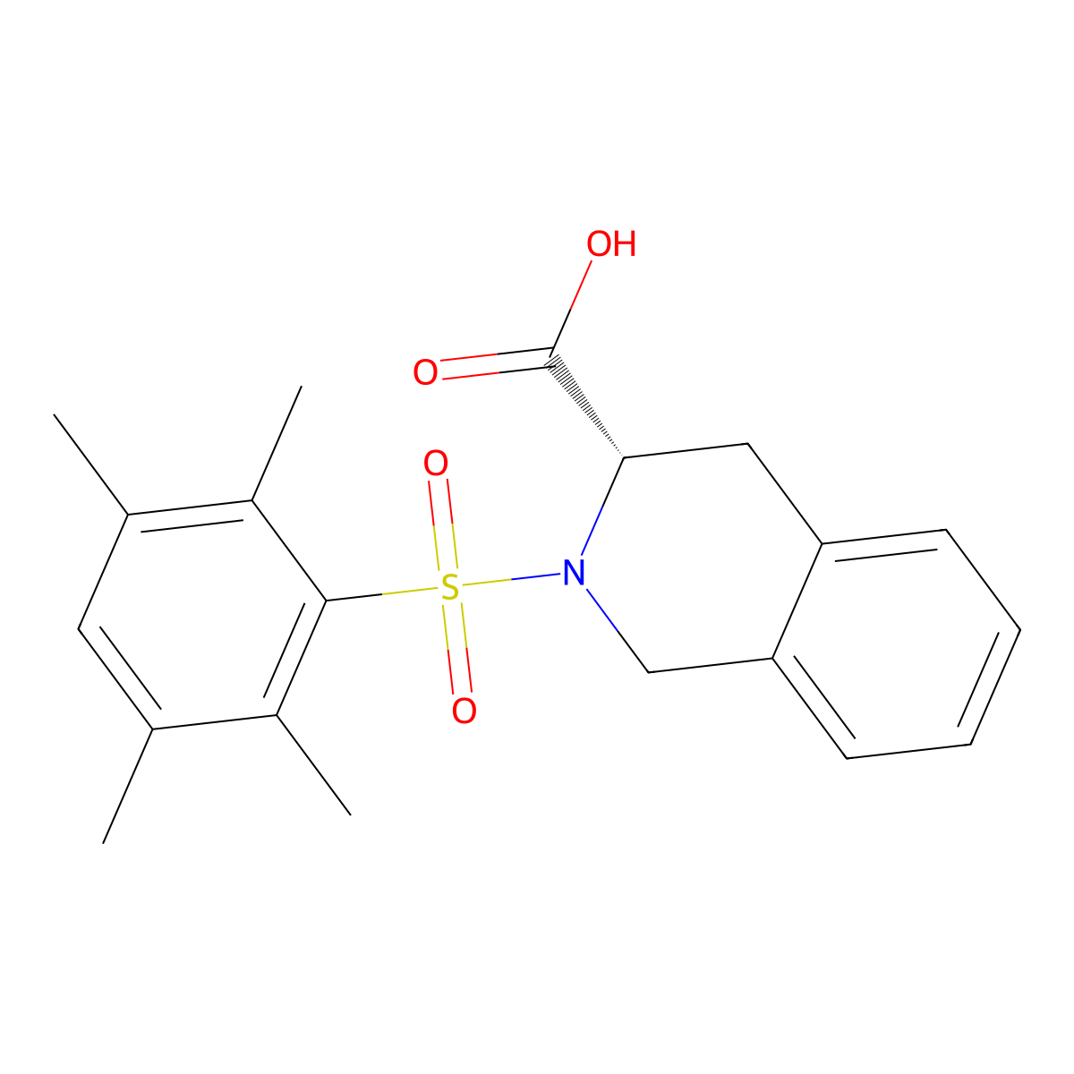 (3S)-2-(2,3,5,6-Tetramethylbenzenesulfonyl)-1,2,3,4-tetrahydroisoquinoline-3-carboxylic acid molecular structure, CAS 1212459-02-3