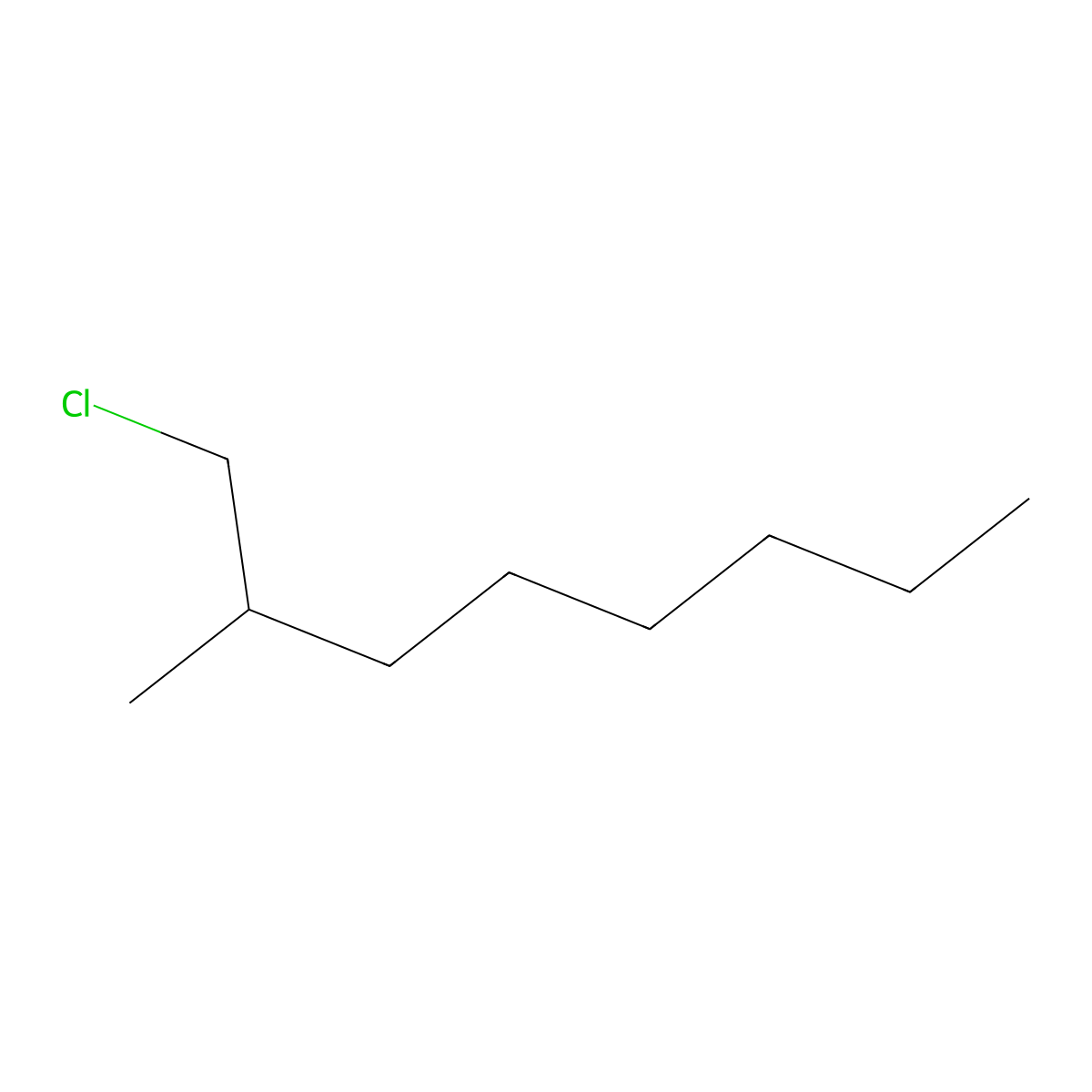 1-Chloro-2-methyloctane molecular structure, CAS 121246-22-8