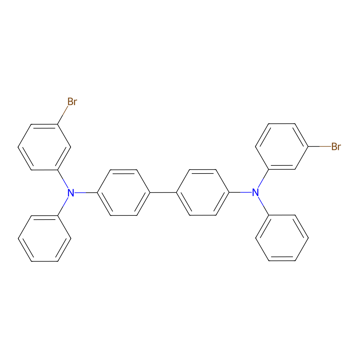N4,N4'-Bis(3-Bromophenyl)-N4,N4'-diphenyl-[1,1'-biphenyl]-4,4'-diamine molecular structure, CAS 121246-40-0
