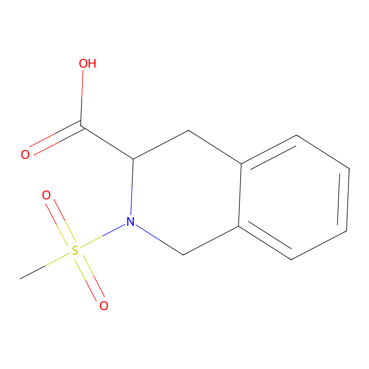 (3S)-2-methanesulfonyl-1,2,3,4-tetrahydroisoquinoline-3-carboxylic acid molecular structure, CAS 1212460-60-0