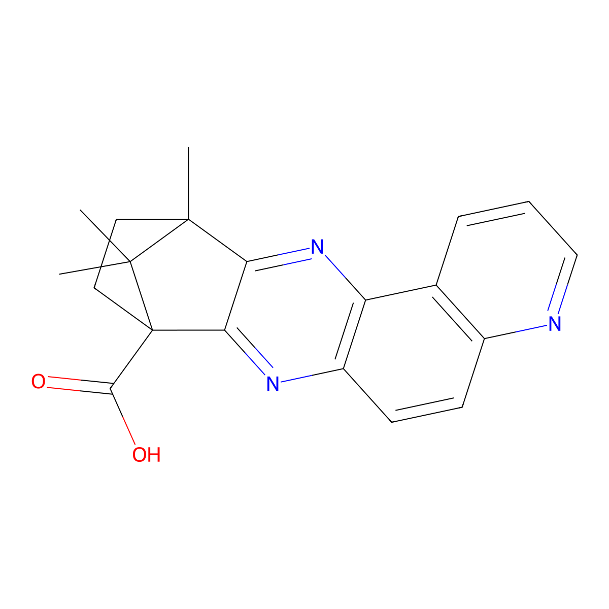 11,13,13-trimethyl-10,11-dihydro-8,11-methanopyrido[3,2-a]phenazine-8(9H)-carboxylic acid molecular structure, CAS 1212460-92-8