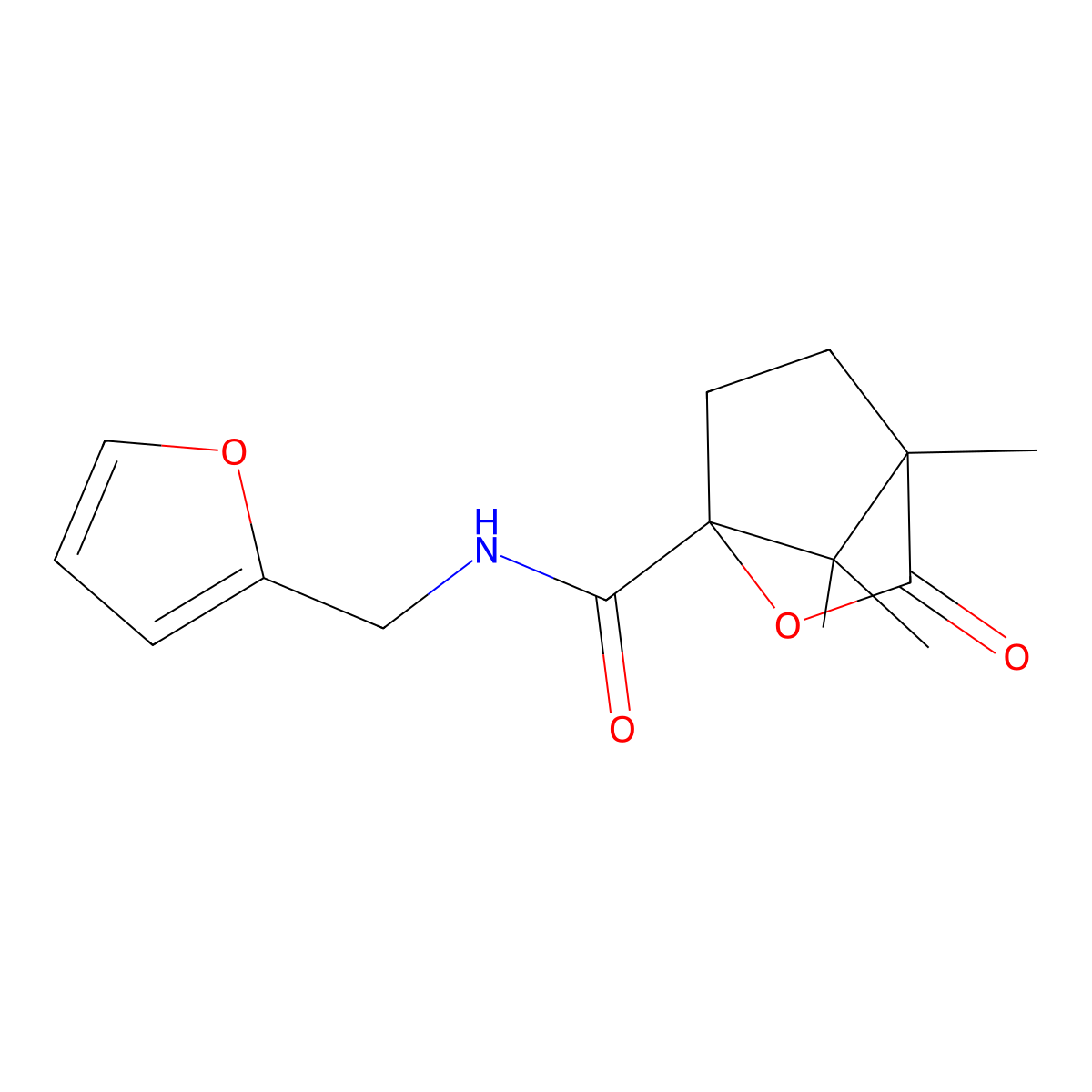 N-(furan-2-ylmethyl)-4,7,7-trimethyl-3-oxo-2-oxabicyclo[2.2.1]heptane-1-carboxamide molecular structure, CAS 1212464-83-9