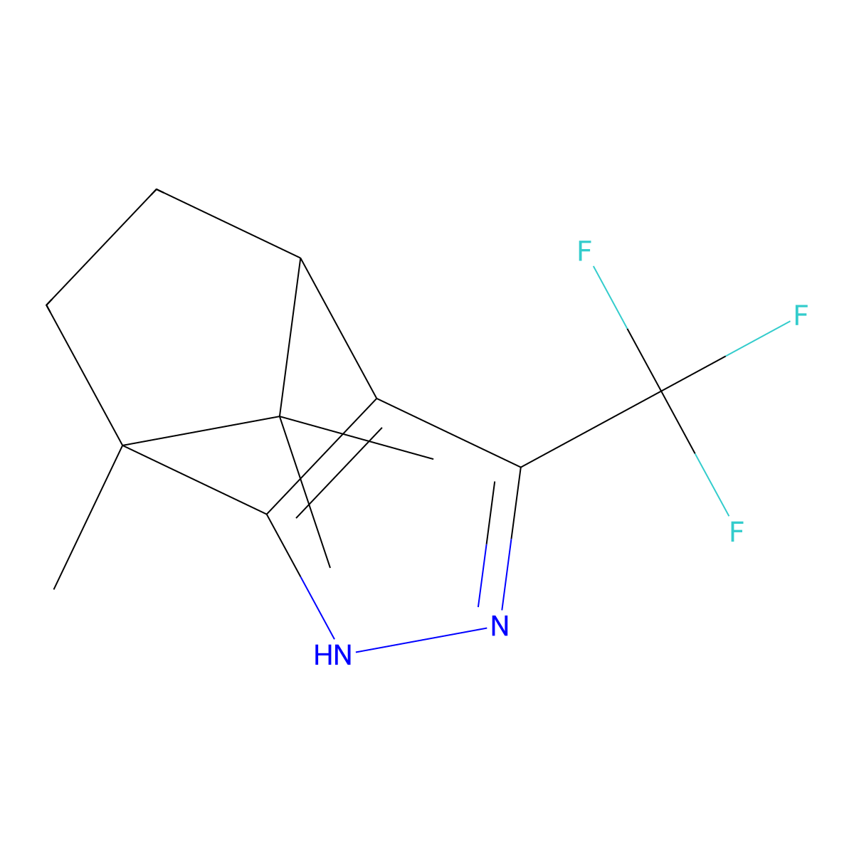 7,8,8-trimethyl-3-(trifluoromethyl)-4,5,6,7-tetrahydro-2H-4,7-methanoindazole molecular structure, CAS 1212464-85-1