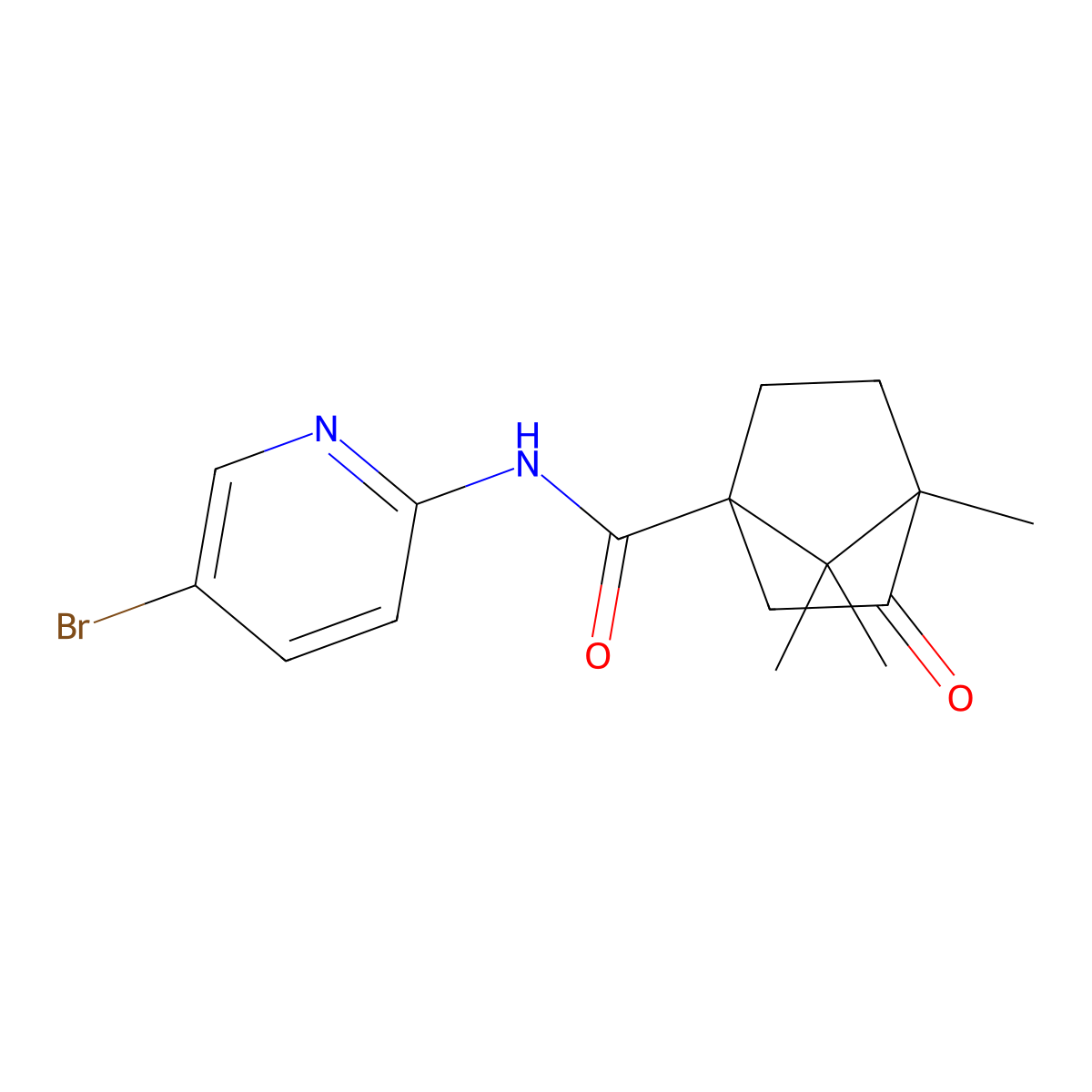 N-(5-bromopyridin-2-yl)-4,7,7-trimethyl-3-oxobicyclo[2.2.1]heptane-1-carboxamide molecular structure, CAS 1212468-65-9