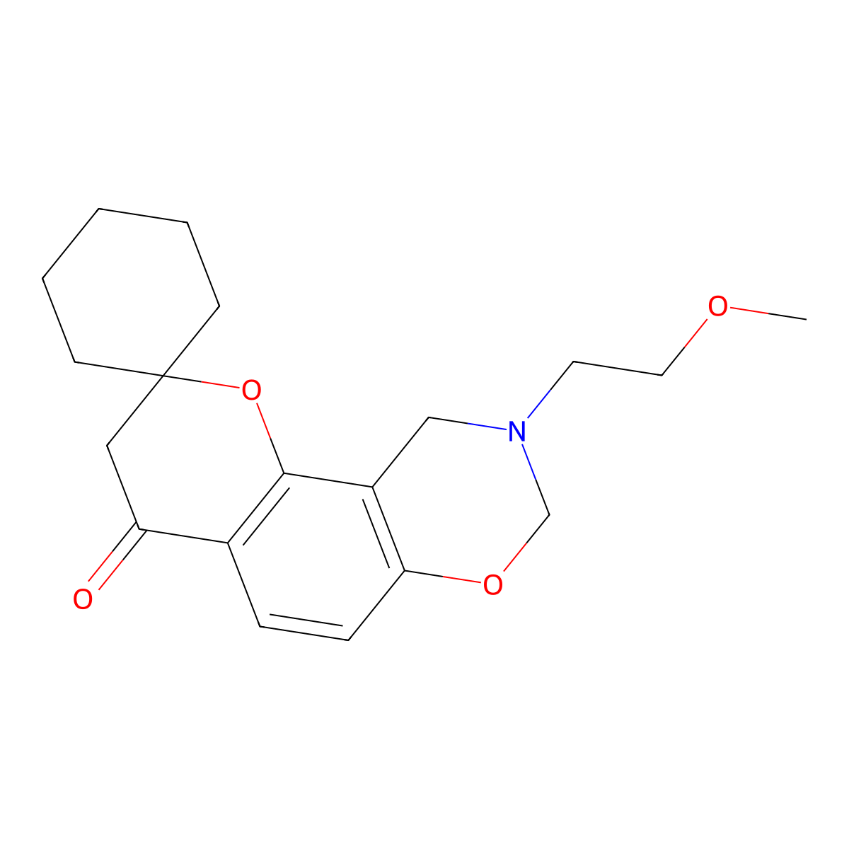 9-(2-Methoxyethyl)-9,10-dihydro-3H-spiro[chromeno[8,7-e][1,3]oxazine-2,1'-cyclohexan]-4(8H)-one molecular structure, CAS 1212474-39-9