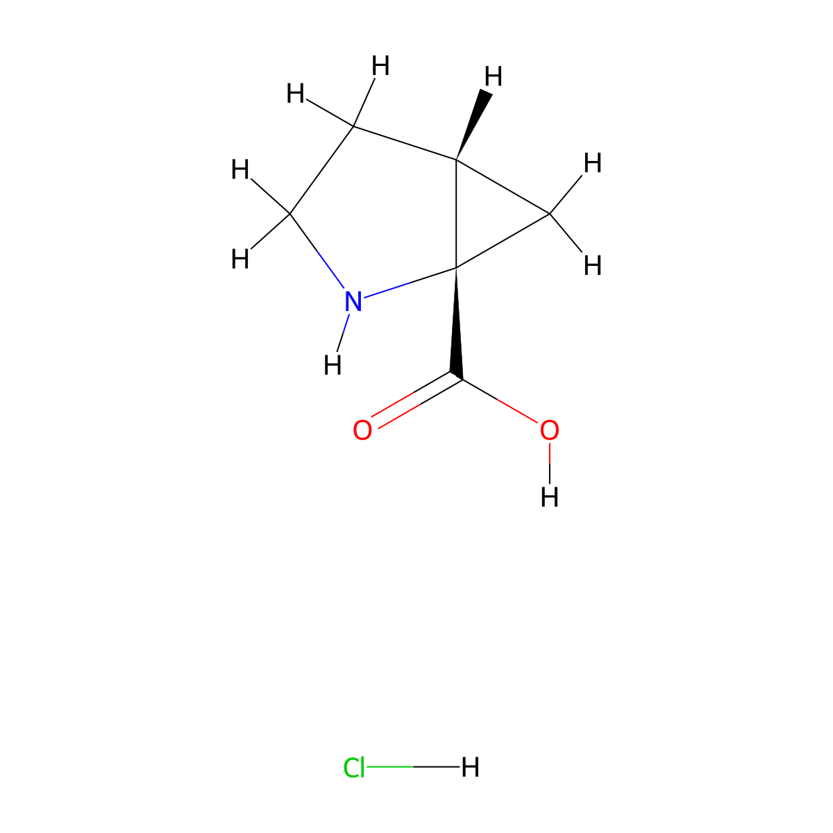 (1S,5R)-2-azabicyclo[3.1.0]hexane-1-carboxylic acid hydrochloride molecular structure, CAS 1212477-19-4