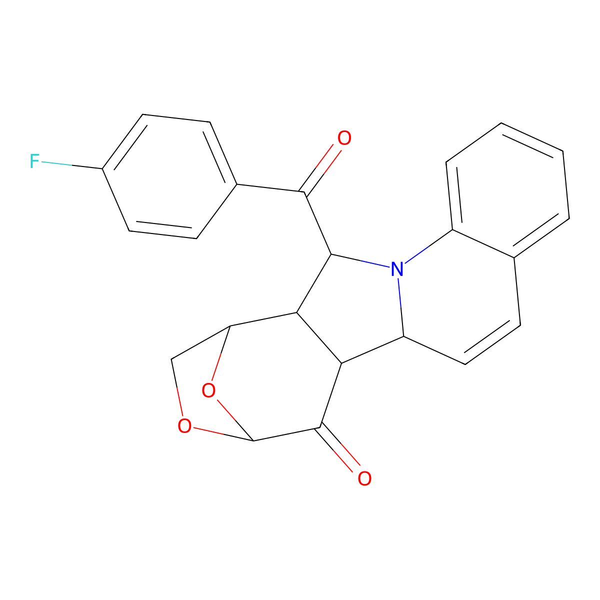 (6bR,8S,11R,11aS)-12-[(4-fluorophenyl)carbonyl]-6a,6b,10,11,11a,12-hexahydro-8,11-epoxyoxepino[4',5':3,4]pyrrolo[1,2-a]quinolin-7(8H)-one molecular structure, CAS 1212477-20-7