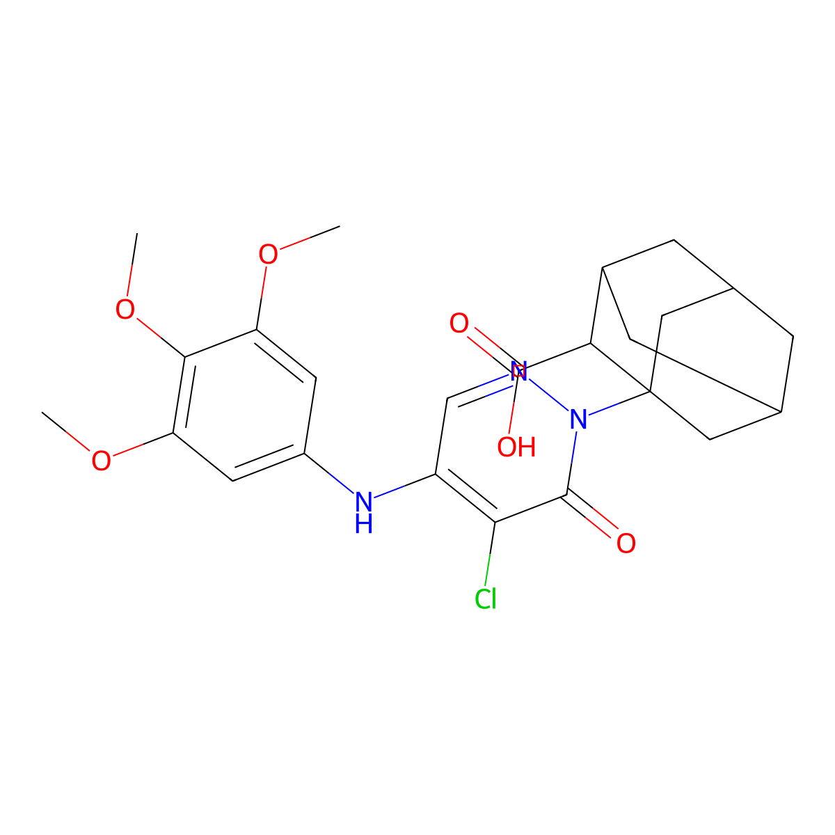 1-(5-chloro-6-oxo-4-(3,4,5-trimethoxyanilino)-1(6H)-pyridazinyl)-2-adamantanecarboxylic acid molecular structure, CAS 1212477-78-5