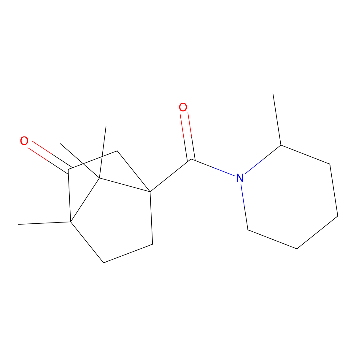 1,7,7-Trimethyl-4-[(2-methylpiperidin-1-yl)carbonyl]bicyclo[2.2.1]heptan-2-one molecular structure, CAS 1212479-17-8