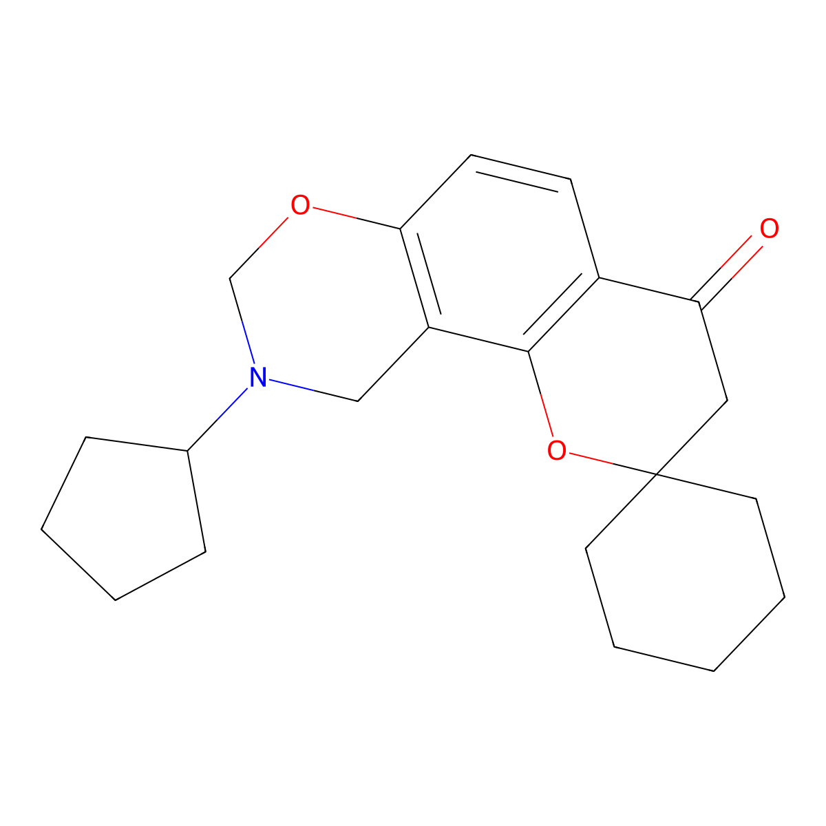 9-cyclopentyl-9,10-dihydro-8H-spiro[chromeno[8,7-e][1,3]oxazine-2,1'-cyclohexan]-4(3H)-one molecular structure, CAS 1212482-52-4