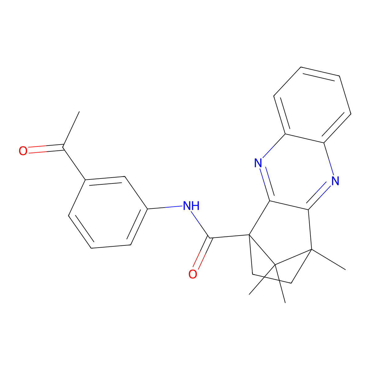 N-(3-acetylphenyl)-12,15,15-trimethyl-3,10-diazatetracyclo[10.2.1.02,11.04,9]pentadeca-2,4,6,8,10-pentaene-1-carboxamide molecular structure, CAS 1212483-03-8