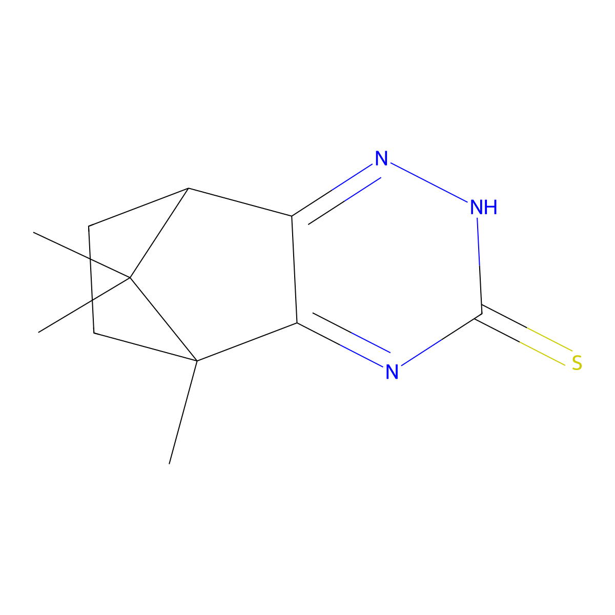 5,9,9-Trimethyl-5,6,7,8-tetrahydro-5,8-methano-1,2,4-benzotriazine-3-thiol molecular structure, CAS 1212484-03-1