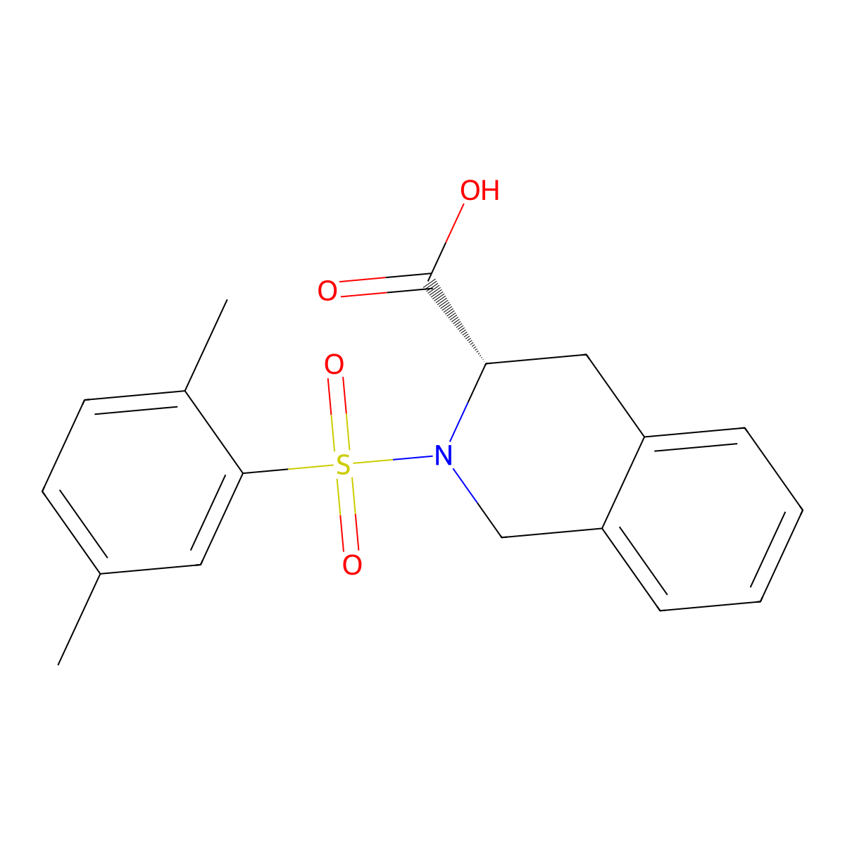 (3S)-2-(2,5-Dimethylbenzenesulfonyl)-1,2,3,4-tetrahydroisoquinoline-3-carboxylic acid molecular structure, CAS 1212485-84-1