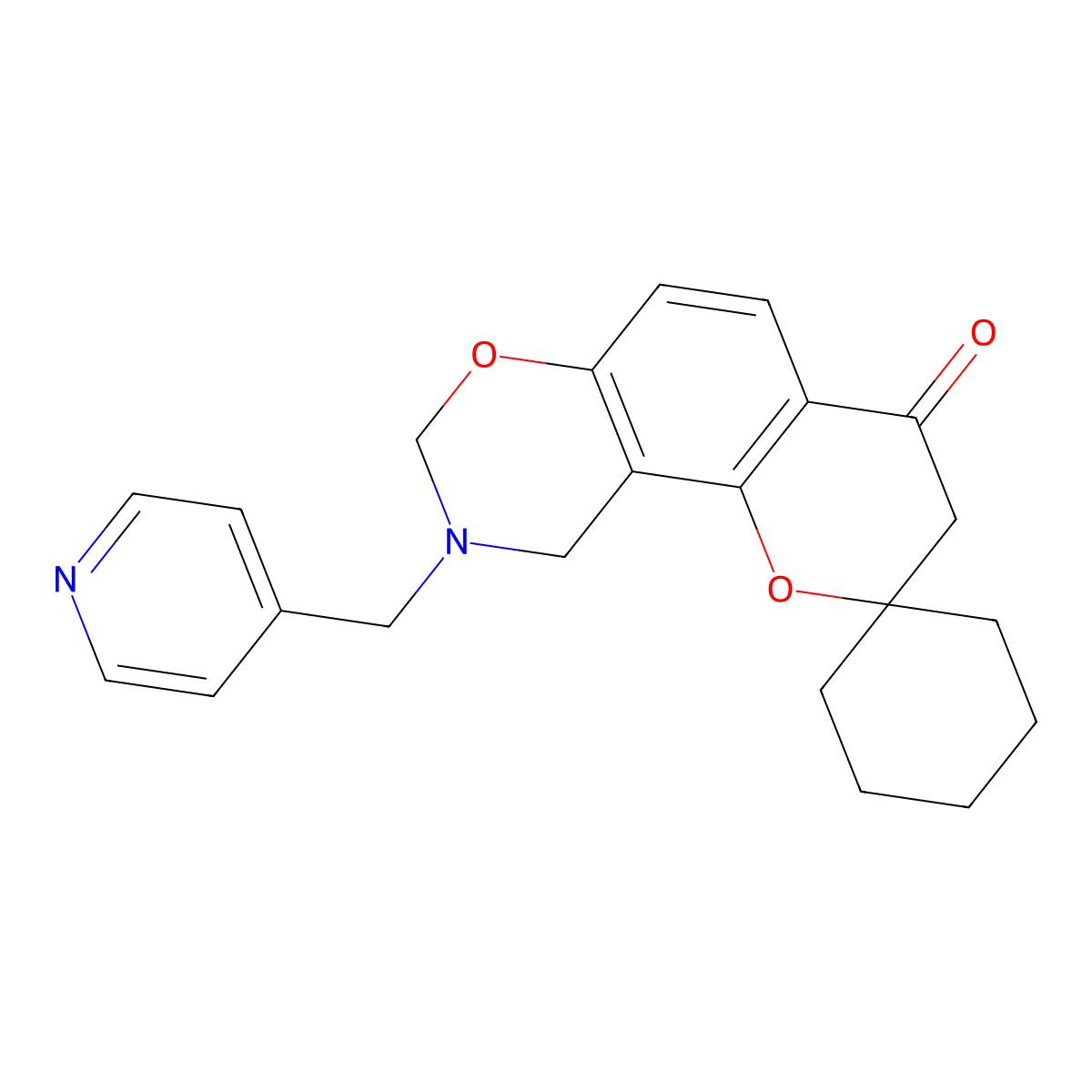 9-(pyridin-4-ylmethyl)-9,10-dihydro-8H-spiro[chromeno[8,7-e][1,3]oxazine-2,1'-cyclohexan]-4(3H)-one molecular structure, CAS 1212487-94-9