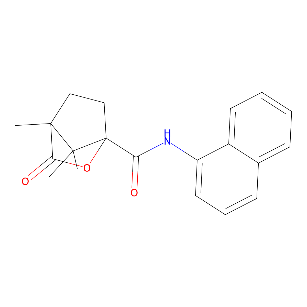 4,7,7-Trimethyl-N-(naphthalen-1-YL)-3-oxo-2-oxabicyclo[2.2.1]heptane-1-carboxamide molecular structure, CAS 1212488-72-6