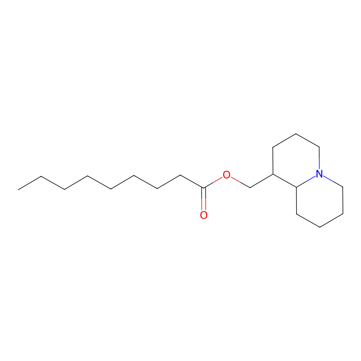 ((1R,9aR)-octahydro-1H-quinolizin-1-yl)methyl nonanoate molecular structure, CAS 1212491-01-4