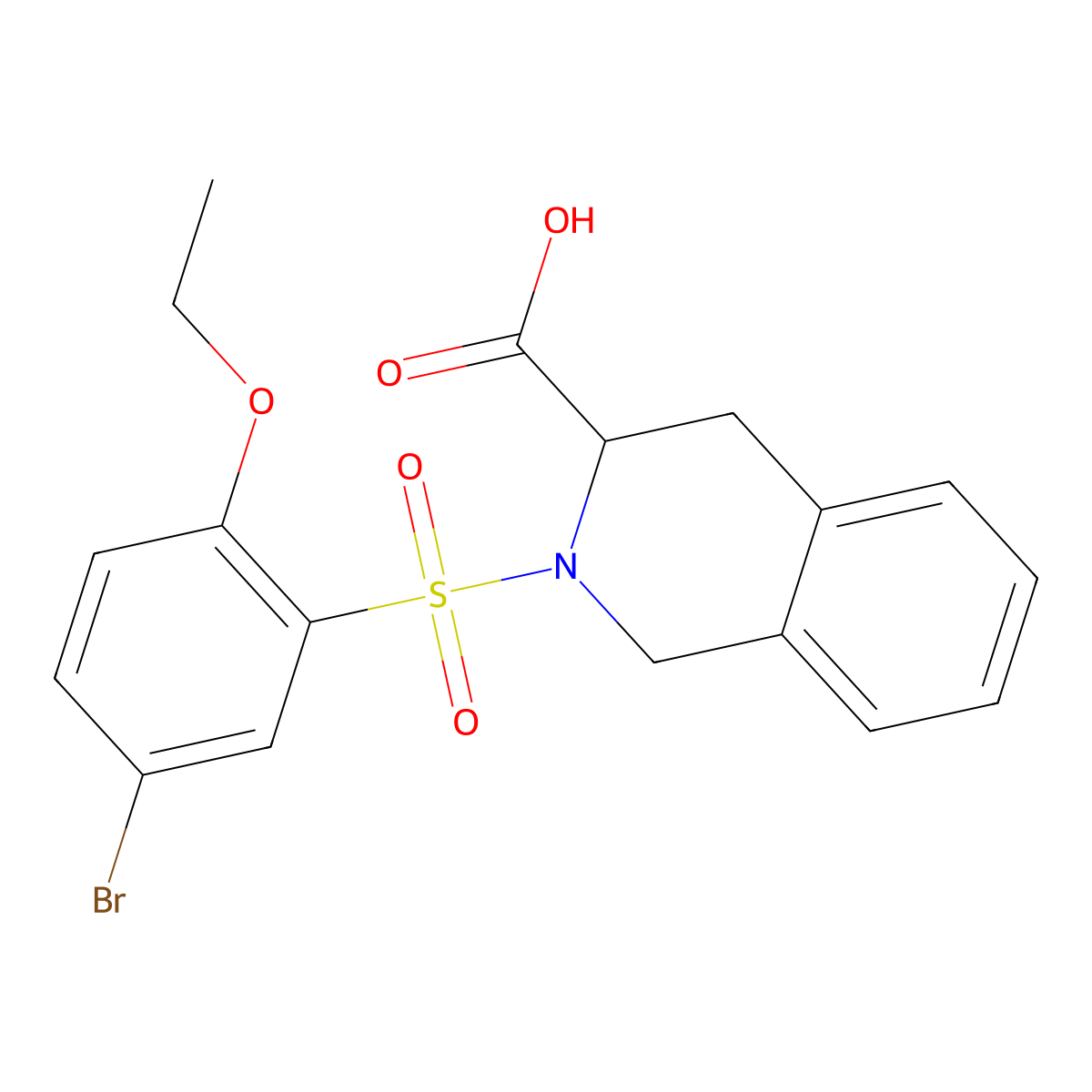 (3S)-2-(5-Bromo-2-ethoxybenzenesulfonyl)-1,2,3,4-tetrahydroisoquinoline-3-carboxylic acid molecular structure, CAS 1212492-46-0
