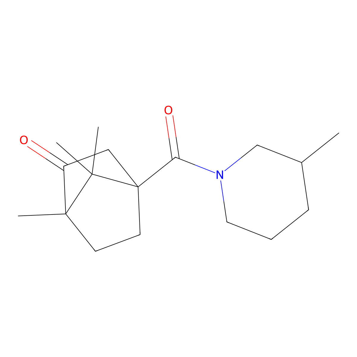 1,7,7-Trimethyl-4-[(3-methylpiperidin-1-yl)carbonyl]bicyclo[2.2.1]heptan-2-one molecular structure, CAS 1212494-24-0