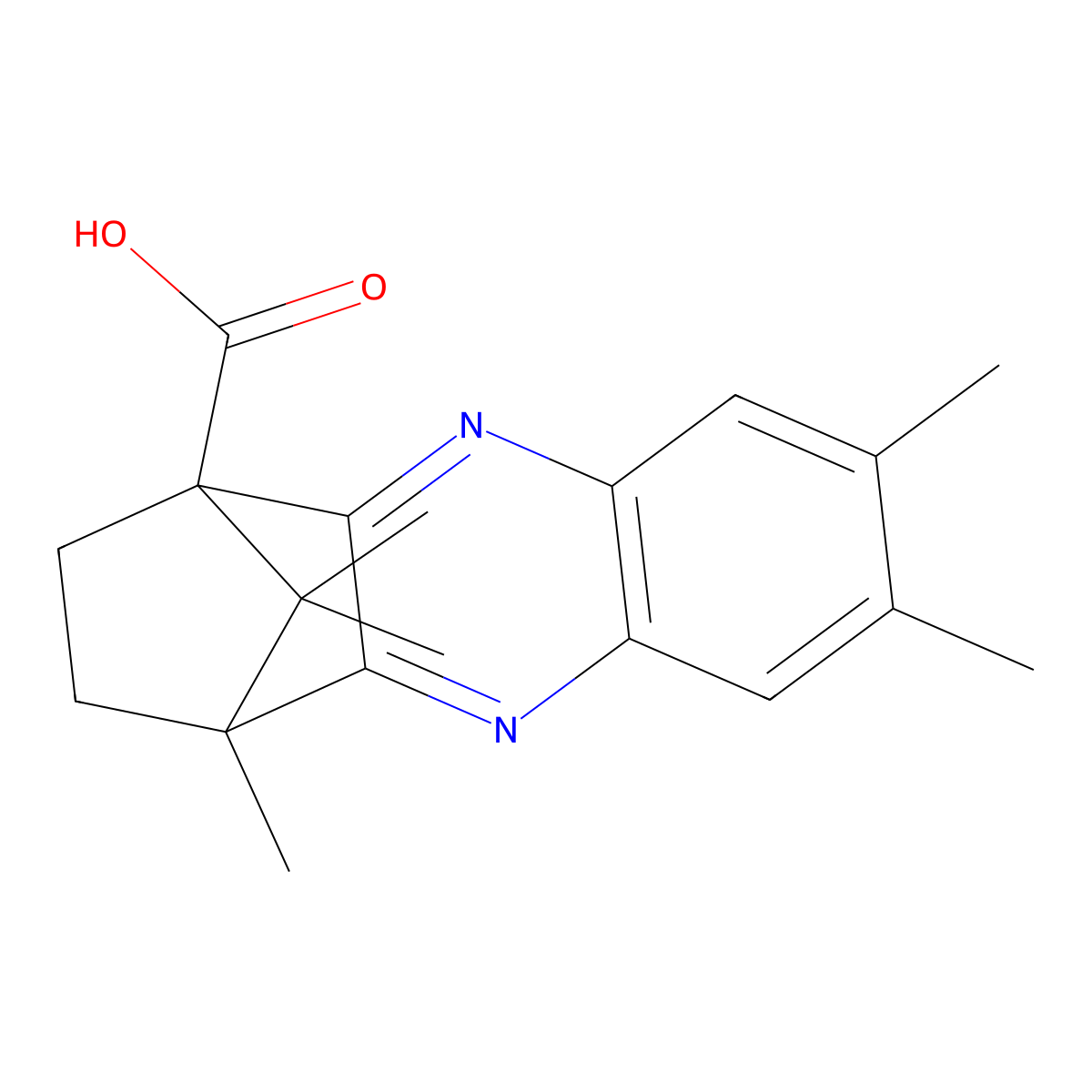 6,7,12,15,15-Pentamethyl-3,10-diazatetracyclo[10.2.1.0~2,11~.0~4,9~]pentadeca-2(11),3,5,7,9-pentaene-1-carboxylic acid molecular structure, CAS 1212494-37-5