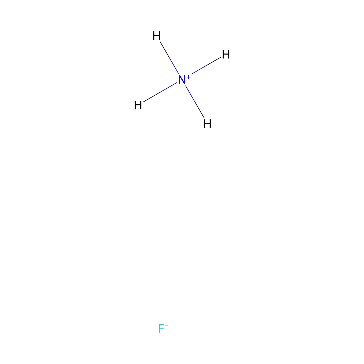 Ammonium fluoride molecular structure, CAS 12125-01-8