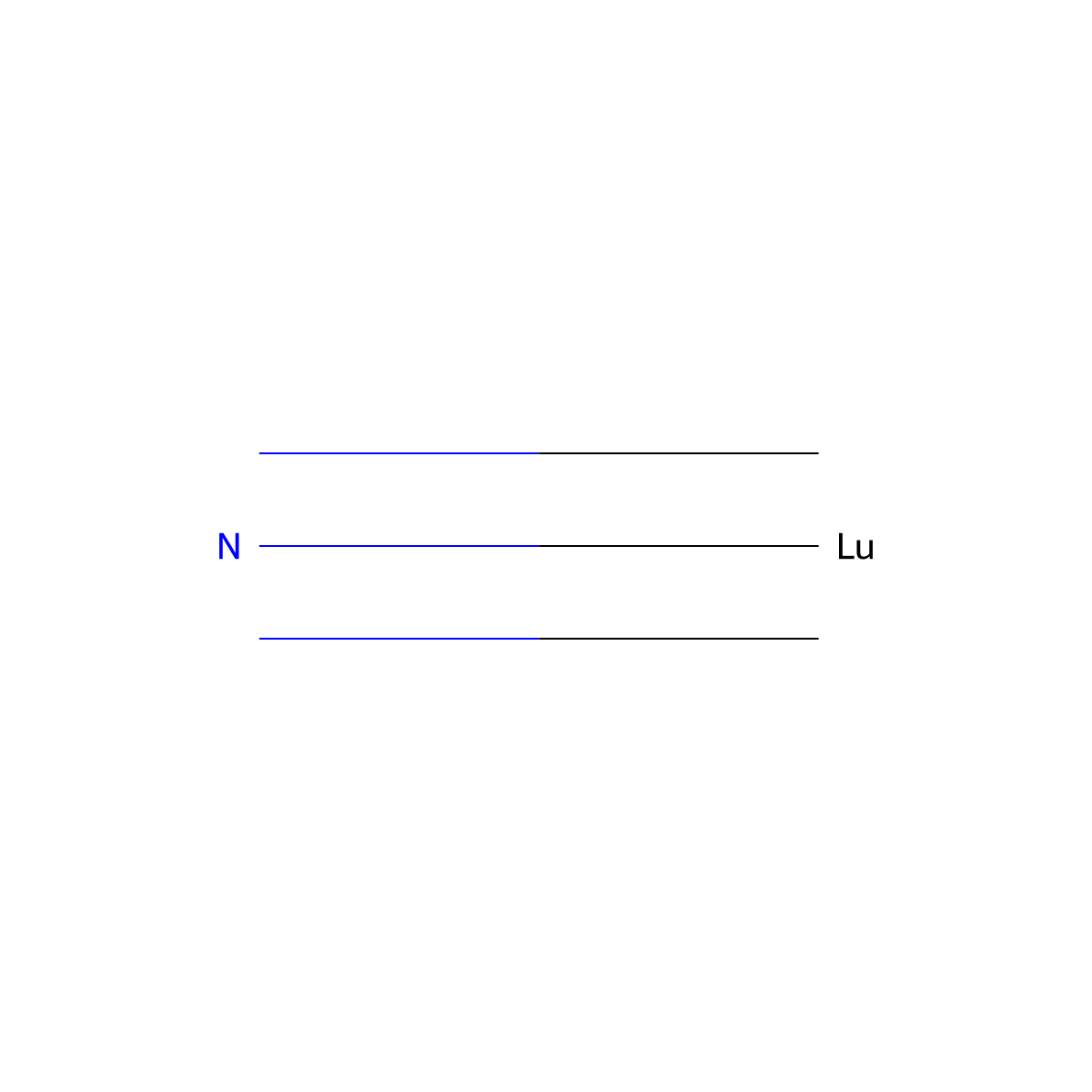 Lutetium nitride (LuN) molecular structure, CAS 12125-25-6