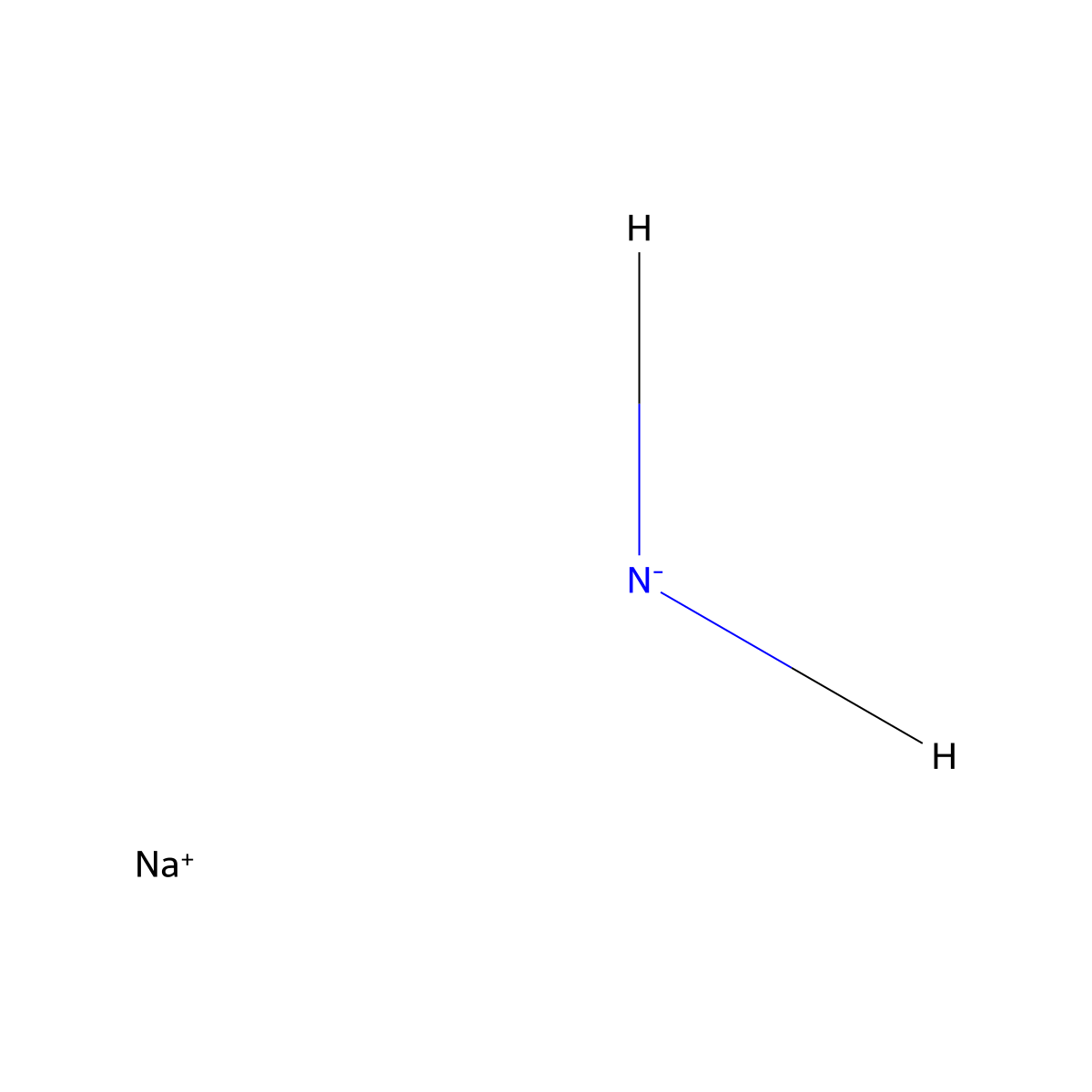 Sodium amide molecular structure, CAS 12125-45-0