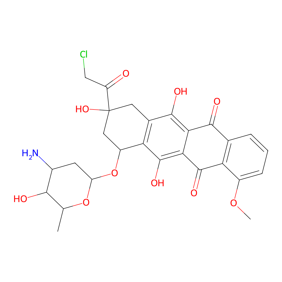 14-Chlorodaunorubicin molecular structure, CAS 121250-06-4