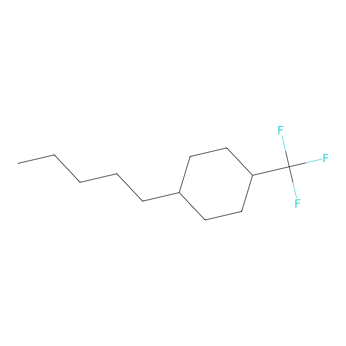 trans-1-n-Pentyl-4-(trifluoromethyl)cyclohexane molecular structure, CAS 1212501-63-7