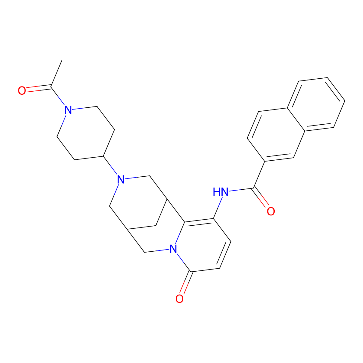 N-[(1R,5S)-3-(1-Acetyl-4-piperidinyl)-1,3,4,5,6,8-hexahydro-8-oxo-1,5-methano-2H-pyrido[1,2-a][1,5]diazocin-11-yl]-2-naphthalenecarboxamide molecular structure, CAS 1212508-82-1