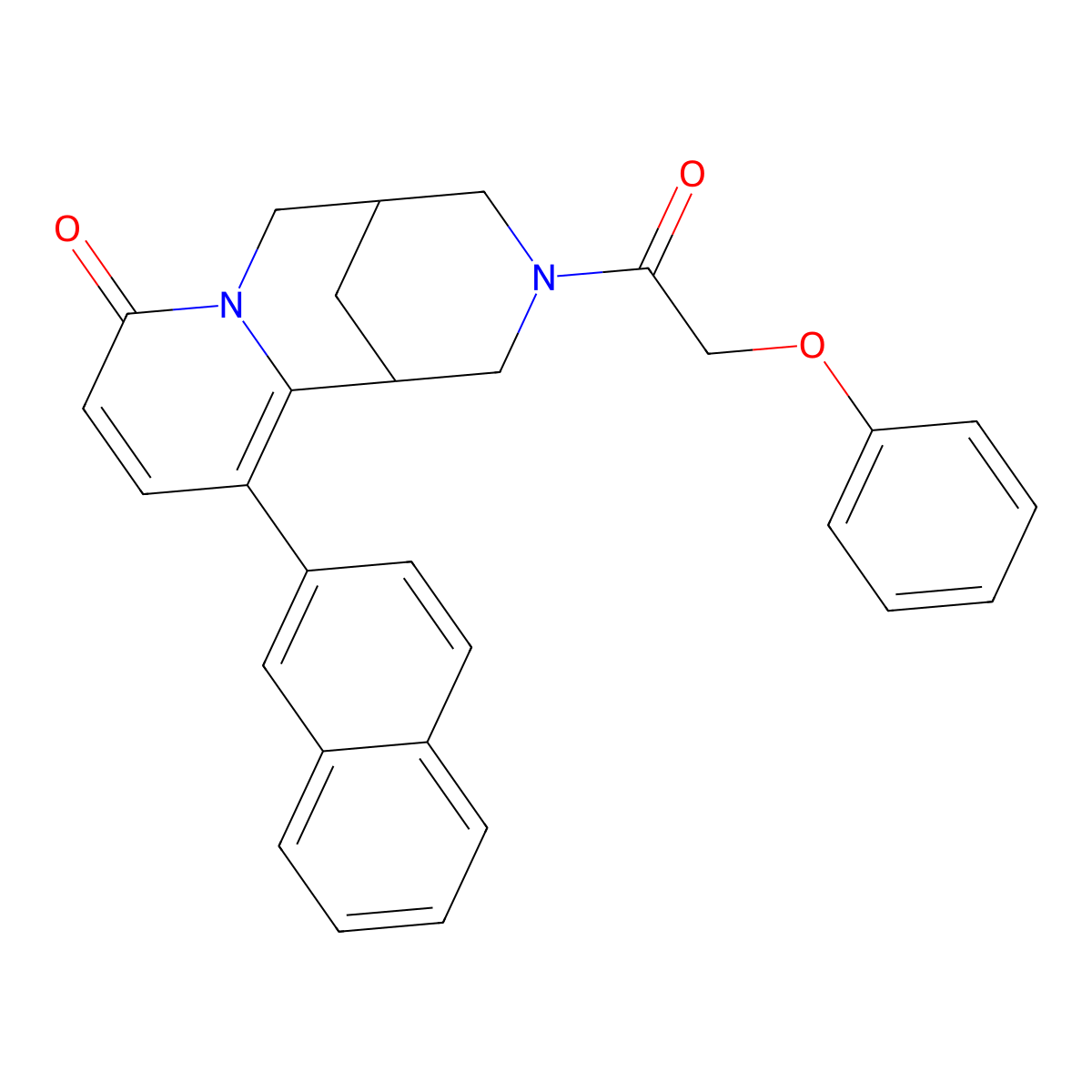 (1R,9S)-3-naphthalen-2-yl-11-(2-phenoxyacetyl)-7,11-diazatricyclo[7.3.1.02,7]trideca-2,4-dien-6-one molecular structure, CAS 1212540-02-7