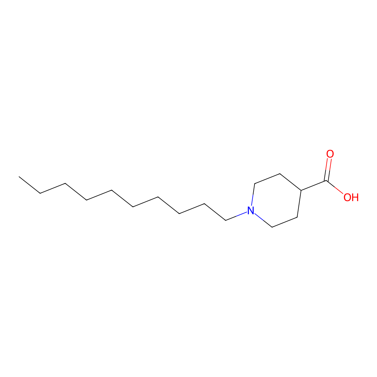 1-Decylpiperidine-4-carboxylic acid molecular structure, CAS 121260-10-4